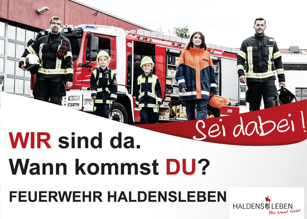 Das Motiv der Groflchen-Werbekampagne fr die Haldensleber Feuerwehren, die in wenigen Tagen beginnt.