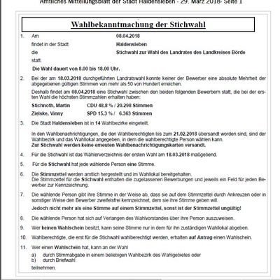 Stadtanzeiger Nr. 5 / 2018