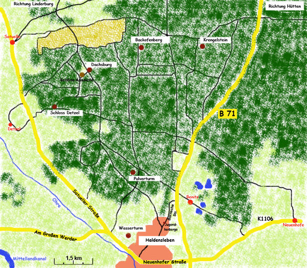 Wanderrouteb durch das Oberholz