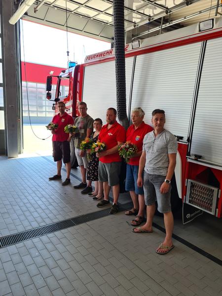 v.l. Frank Jäschke, Matthias Hausmann, Helga Frömme, Paetric Görke, Bernd Sollors, Kevin Krombholz
