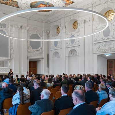 Der Hauptsaal des Schlosses war beim Jahresempfang gut ausgefllt.