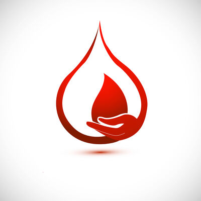 	Beautiful hands saving blood drop card design
