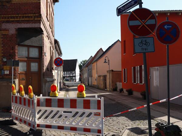 Sperrung der Burgstrasse nach Brand